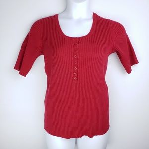 Lane Bryant Short Sleeve button down sweater 14/16